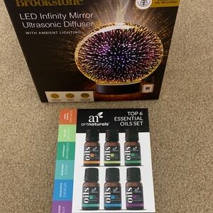 Brookstone LED Infinity Mirror Diffuser - Black and Gold